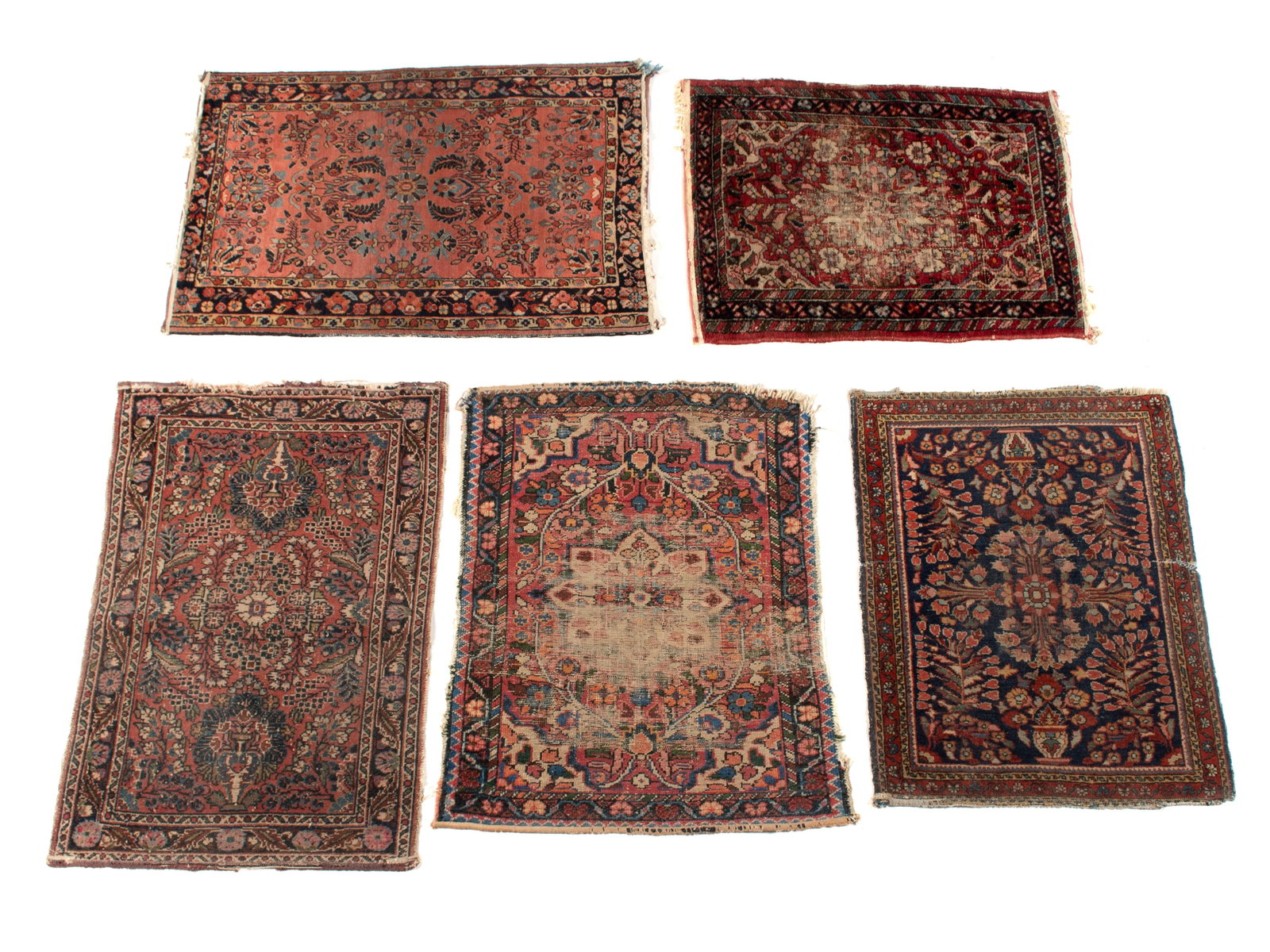 FIVE ASSORTED PERSIAN THROW RUGS (1 of 11)