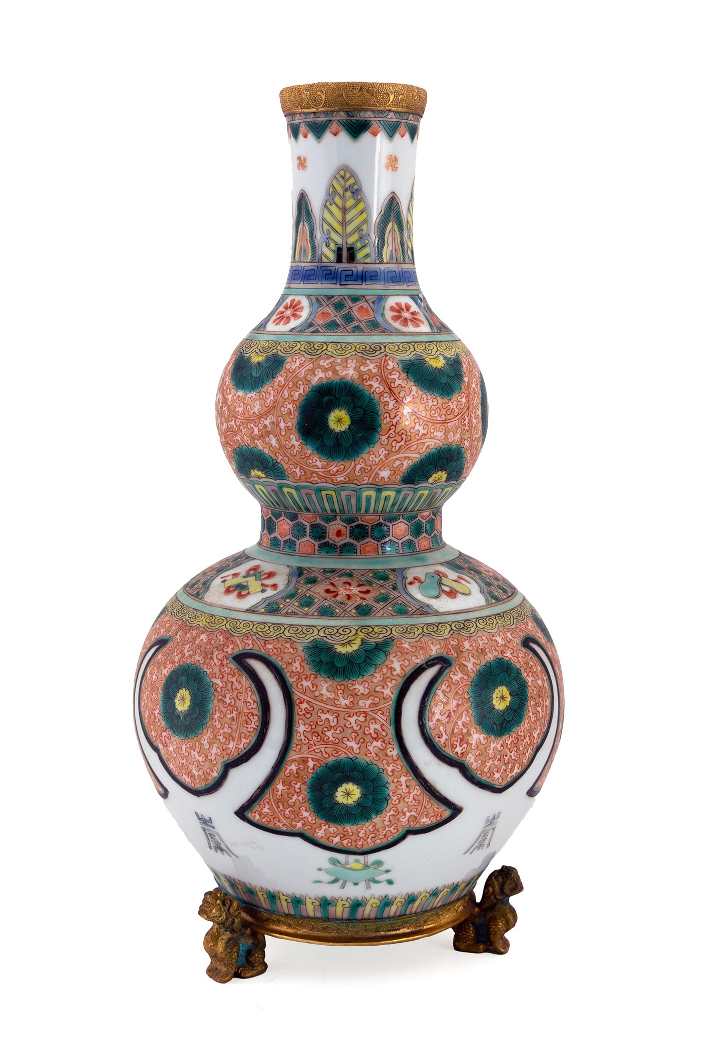 FAMILLE VERTE DOUBLE GOURD PORCELAIN VASE (1 of 6)
