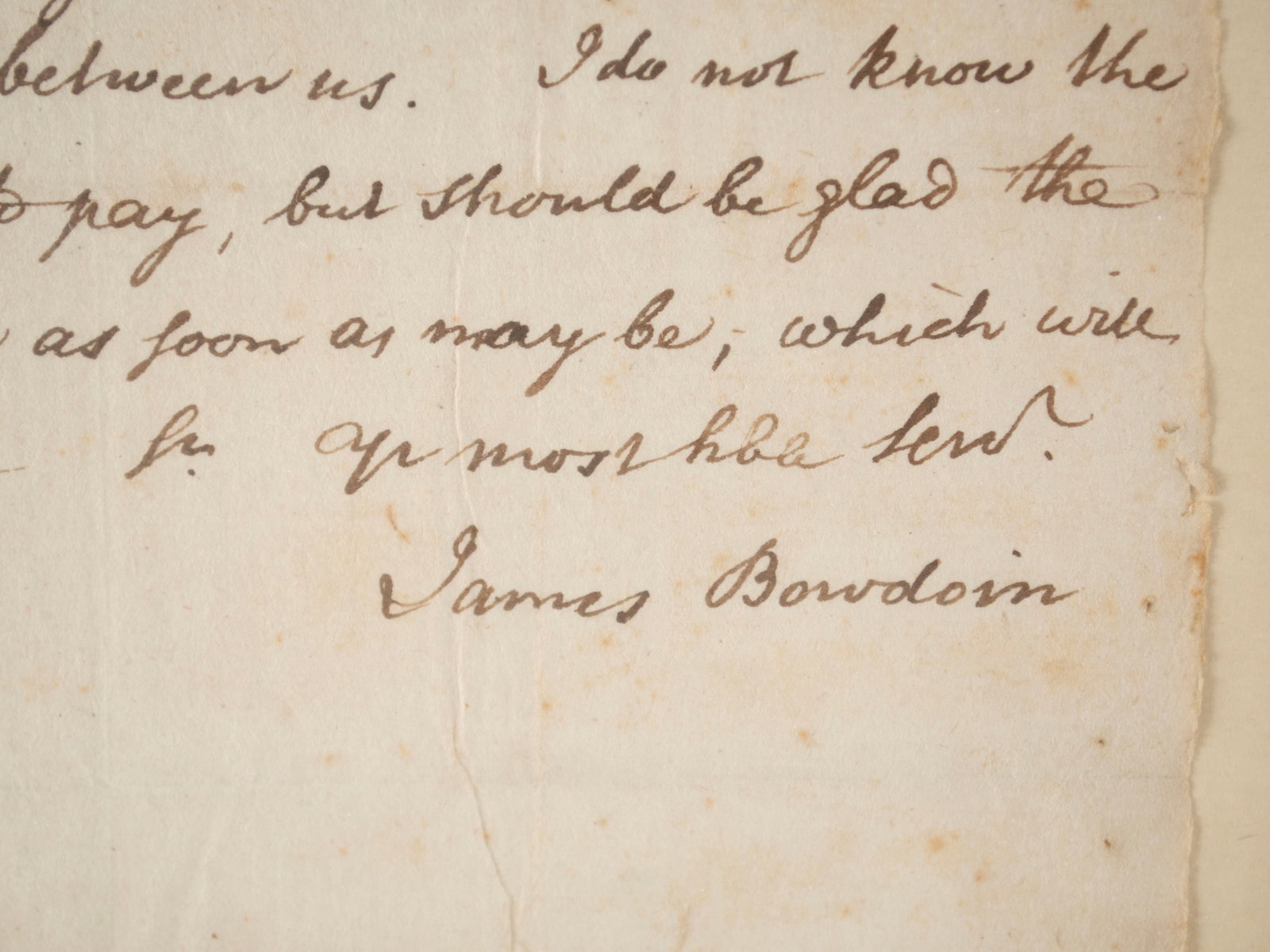 JAMES BOWDOIN SIGNED LETTER - 3