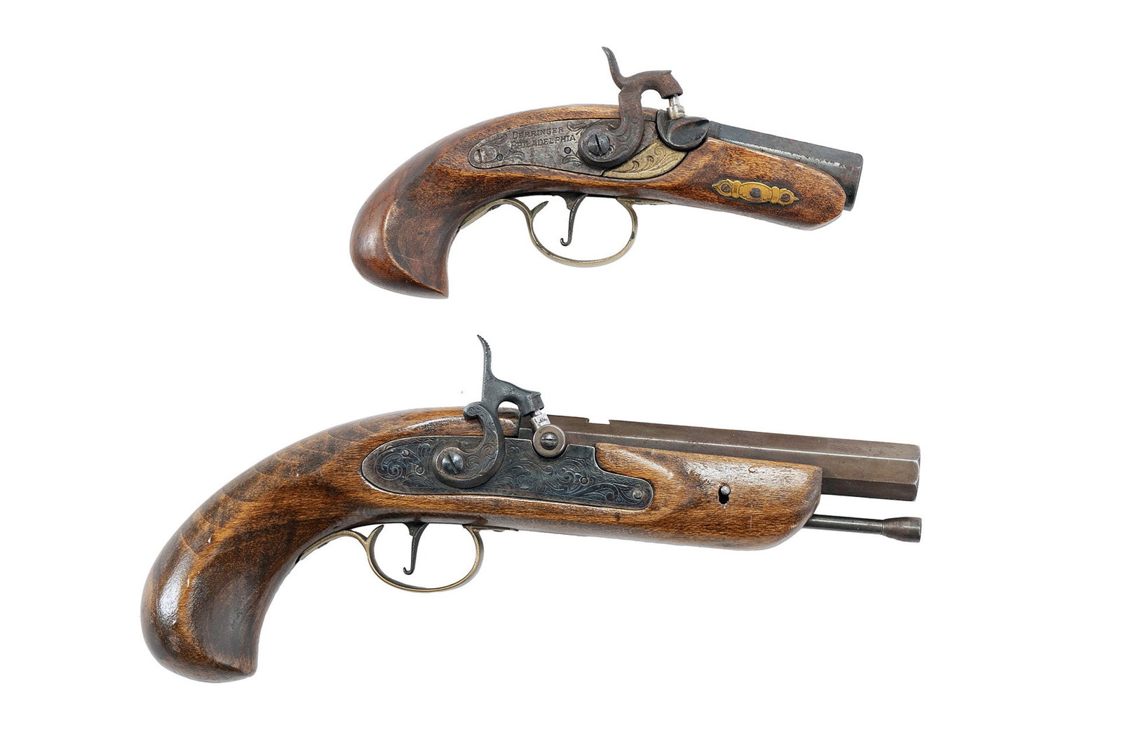 TWO JUKAR REPRODUCTION PERCUSSION PISTOLS (1 of 8)