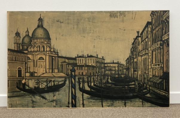 Bernard BUFFET (FR, 1928-1999): Venice, 1957. After to,Spitzer edition, signed by the artist in pencil and numbered 277/300.size: 21 4/5 by 36 1/5 in - 55,5 x 92 cm.information:- yellowing of the paper due to the age of the substrat