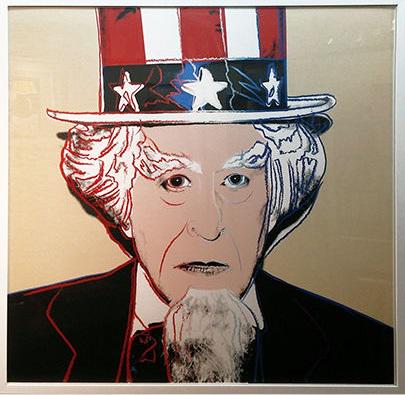 Andy WARHOL (USA, 1928-1987): Uncle Sam, Myths, 1981.Screenprint in colors with diamond dust, 1981, signed in pencil and numbered 200, from Myths, on Lenox Museum Board, with the blindstamp of the printer, Rupert Jasen Smith, publ