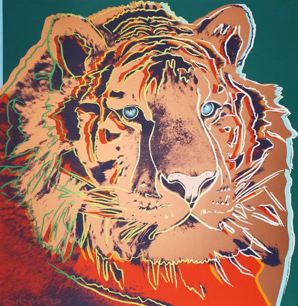 Andy WARHOL (USA, 1928-1987): Siberian Tiger from Endangered Species , 1983.Screenprint in colors, 1983, signed in pencil and numbered 150, on Lenox Museum Board, with the blindstamp of the printer, Rupert Jasen Smith, published b