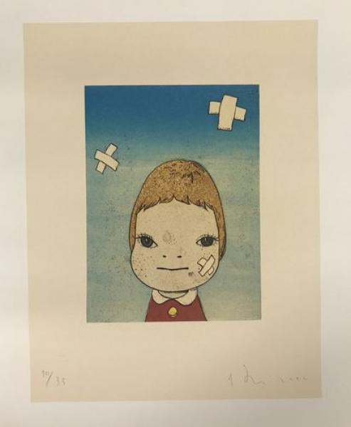 Yoshitomo NARA (JP, 1959): Green eyes, 2002. After to,print offset, signed in the plate.Size: 13 3/4 by 11 in - 35 by 28 cmPlease refer to the conditions of sale and the conditions of transport.