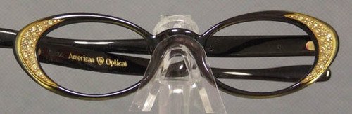 UNWORN 1950s 1960s Black Eyeglasses Frames Rhinestones: A beautif hinge to hinge | 5 1/4" arm