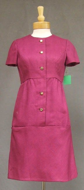 Fantastic Mulberry 1960s Sarmi Day Dress: From the collection Vintageous Vintage Clothing. Originally purchased from the estate of the former CFO of Sarmi. A great Sarmi day dress in a heavy mulberry colored linen textured rayon. Short sleeve
