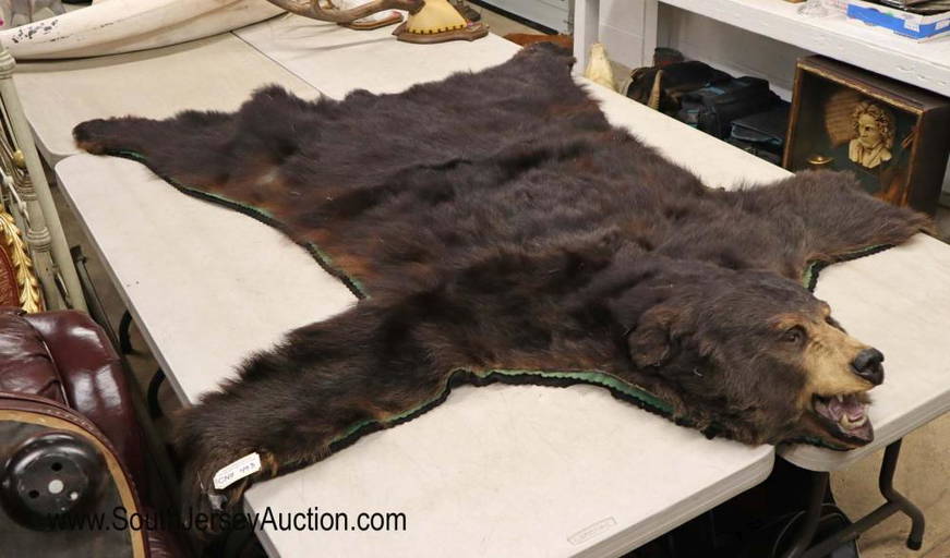 Black Bear Skin Rug With Claws In Fair To Good