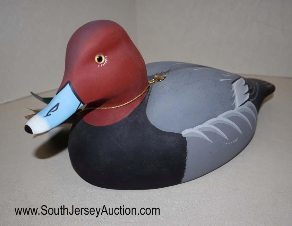 Stoney Point Decoys hand carved and hand painted wooden: Stoney Point Decoys hand carved and hand painted wooden duck serial #29640 made in Oak Hall, VA signed and dated 1988 Dimensions: 14" l x 7" h x 7" d