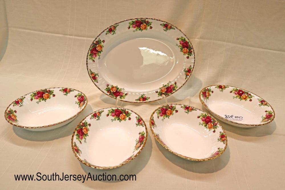 Royal Albert bone china England "Old Country Roses": Royal Albert bone china England "Old Country Roses" pattern 4 serving bowls and platter