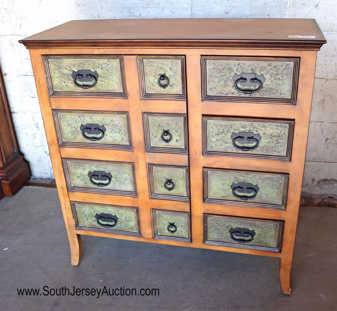 Paint decorated multi drawer chest (1 of 3)