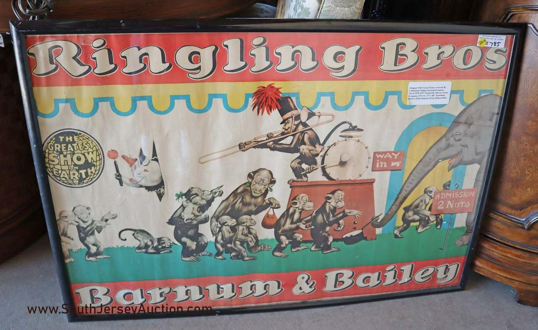 Original 1943 circus poster celebrating Chimp (1 of 5)