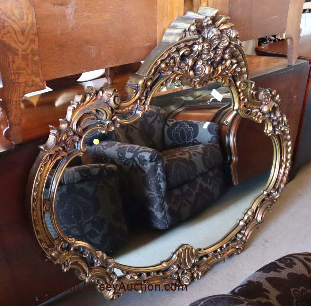 Carved ornate gold gilt paint decorator mirror (1 of 3)