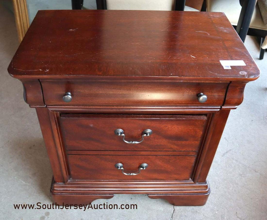 Contemporary inlaid banded bedside stand (1 of 3)