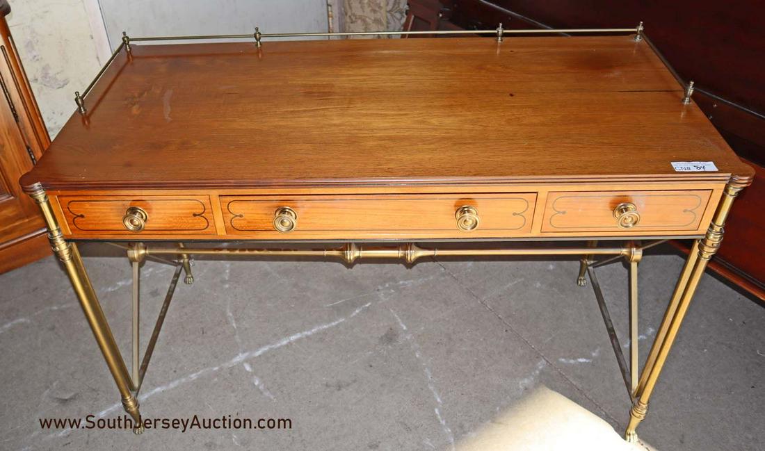 Kittinger Fr sofa table, ebony inlay, paw ft, bronze (1 of 5)