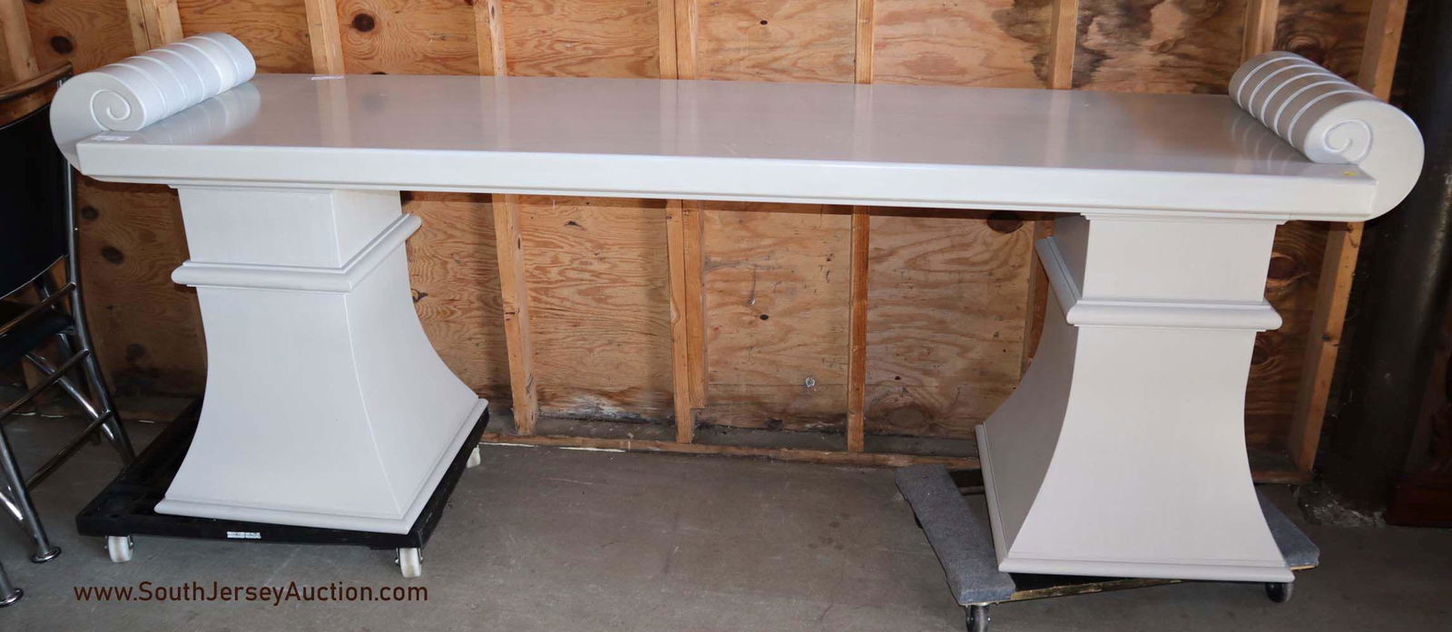 Composition console/sofa table on pedestals (1 of 4)