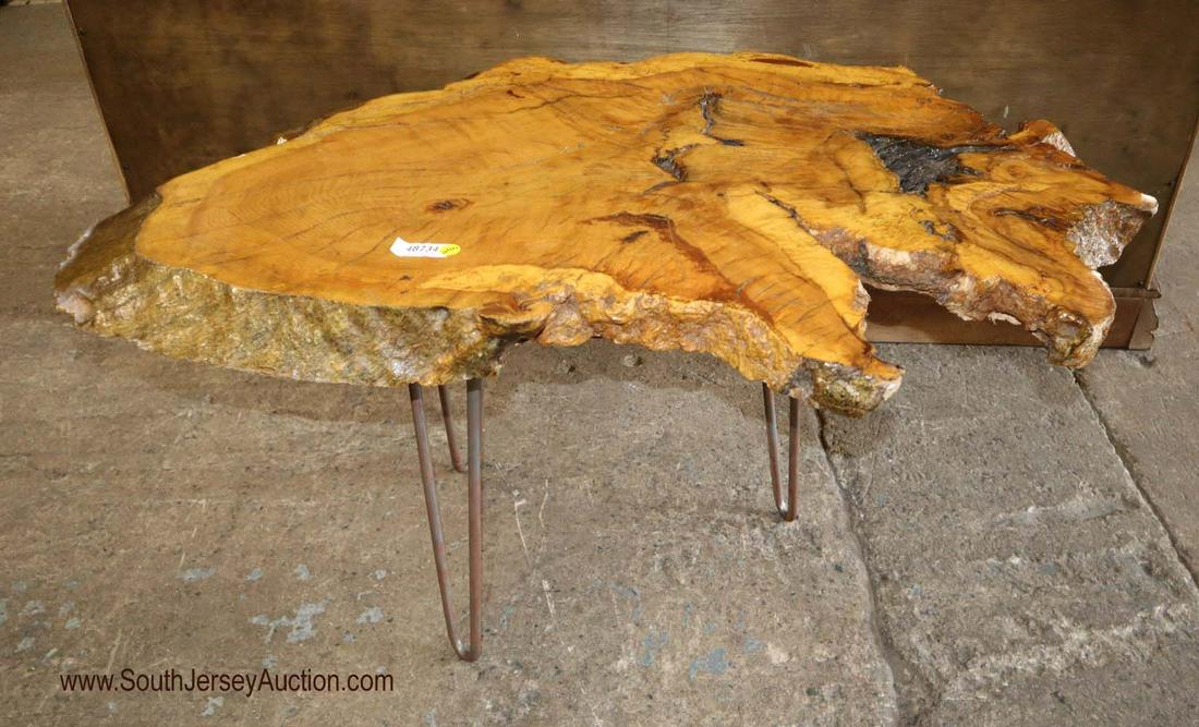 Mid Century live edge slab coffee table (1 of 3)