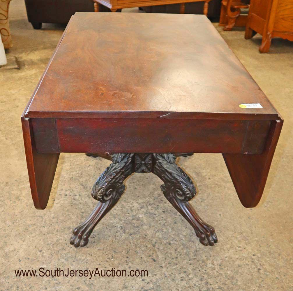 ANTIQUE highly carved base breakfast table (1 of 4)