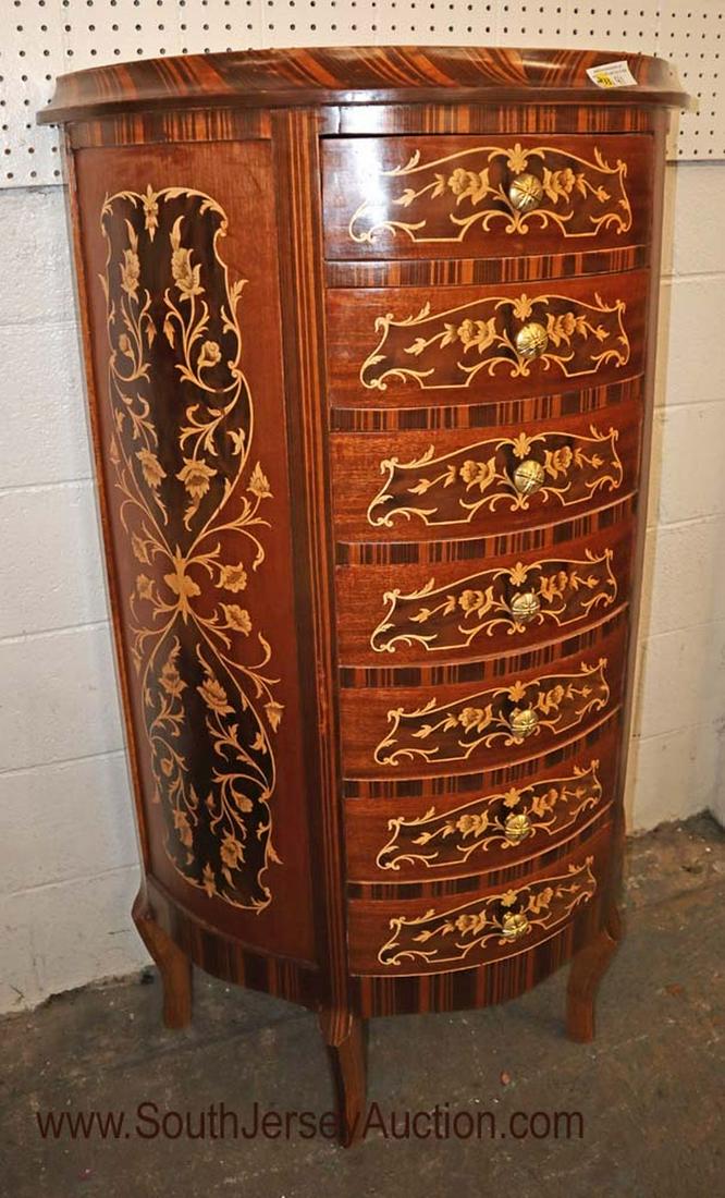 Burl wal inlaid w/exotic woods Demilune lingerie (1 of 3)