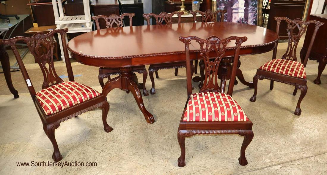 Nice 7pc solid mahogany oval dining room set (1 of 6)