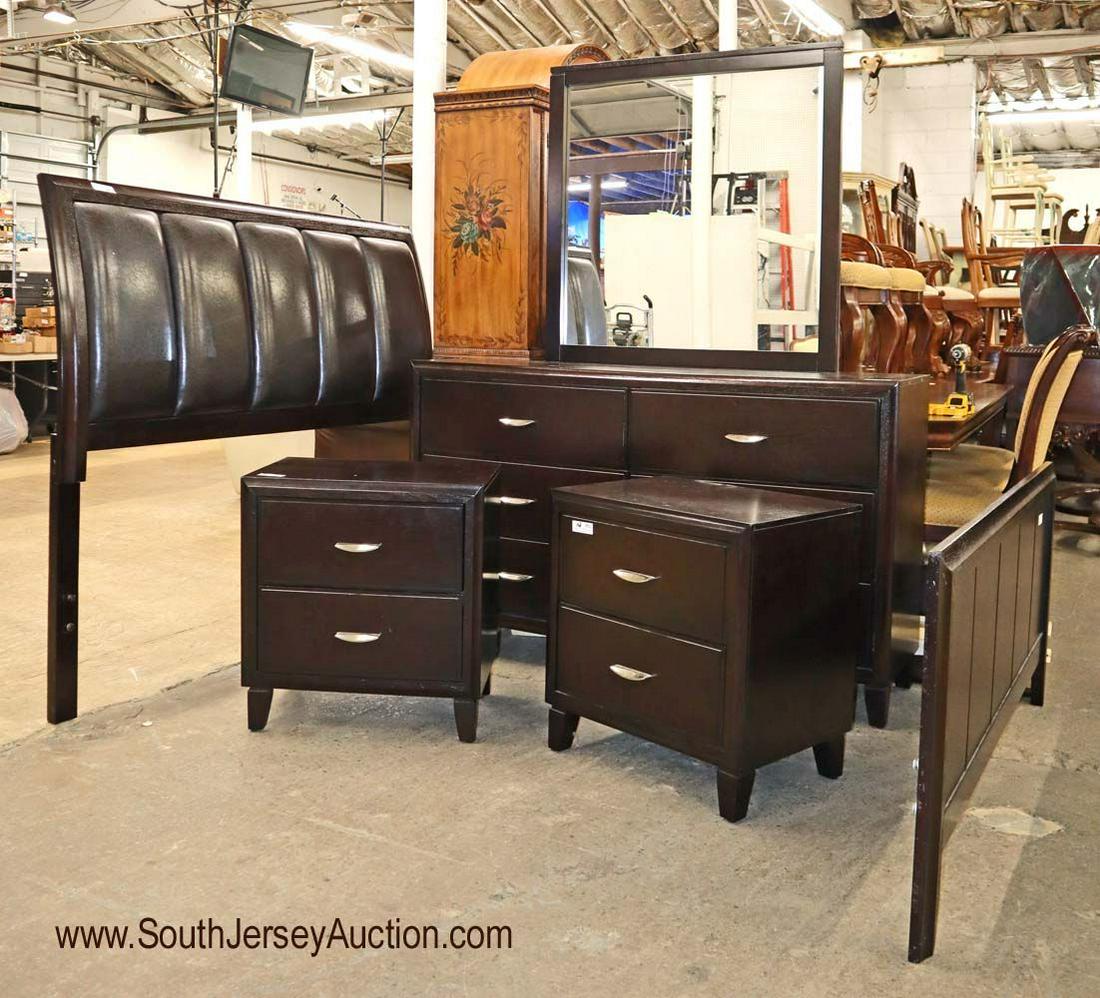 Contemp 4pc queen sz espresso bedroom set (1 of 3)