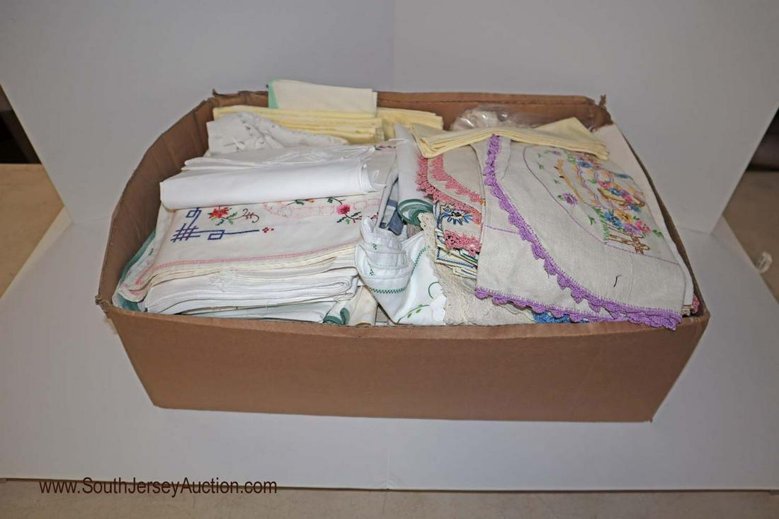 VINTAGE semi antique linens, tbl scarves, napkins (1 of 2)