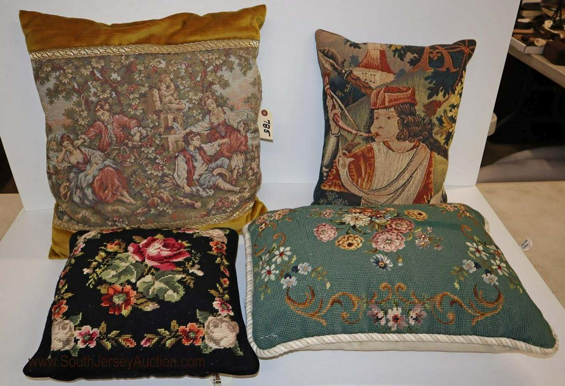 4 QUALITY needlepoint pillows - various sizes (1 of 5)
