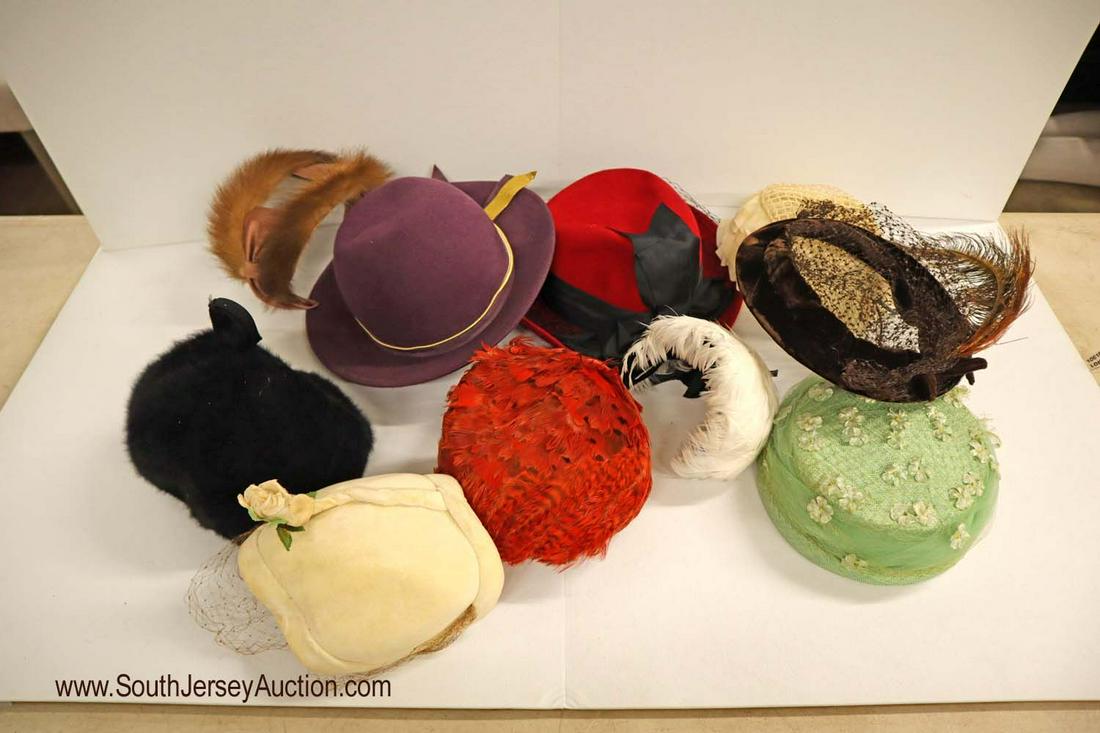 10 VINTAGE hats, hair decor in VINTAGE hat boxes (1 of 2)