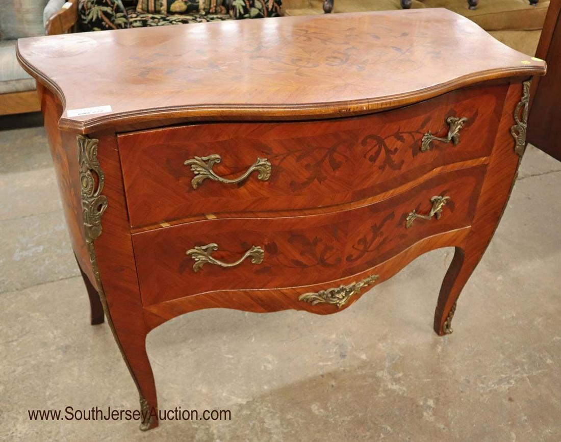 French style inlaid commode with applied bronze (1 of 5)