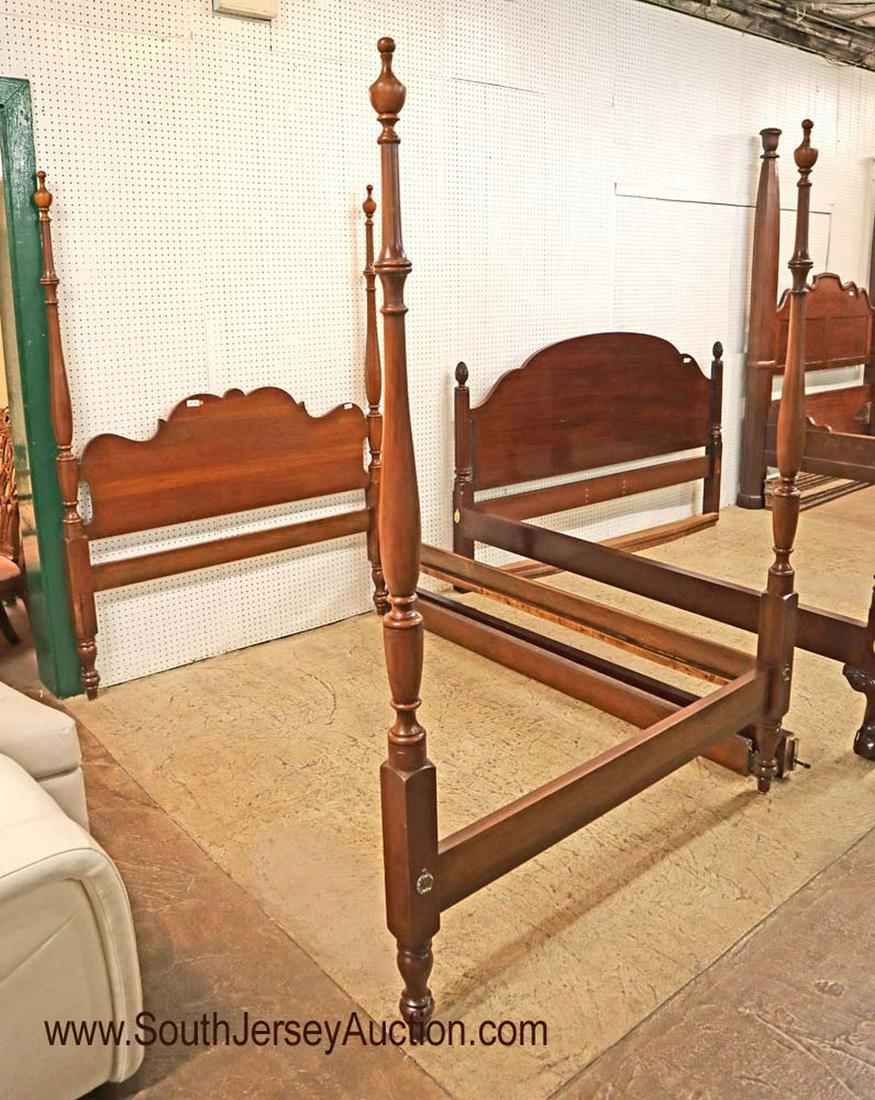 Davis Furniture Company Solid Cherry Full Size Poster: Davis Furniture Company solid cherry full size 4 poster bed with rails. 57" w x 79" d x 76" h