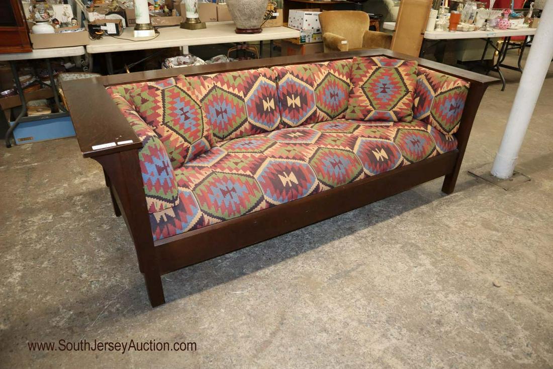 Stickley Furniture Mission Oak Even Arm Sofa: Stickley Furniture mission oak even arm sofa. Dimensions 7'l x 37 1/4"d x 29"h