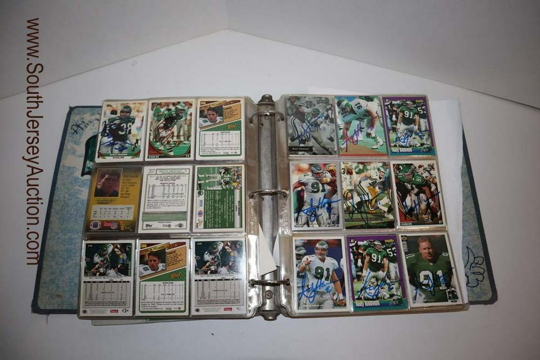 Collection of NFL Signed Football Cards Unauthenticated: Collection of NFL signed football trading cards including Philadelphia Eagles, Pittsburgh Steelers, Green Bay Packers, and many more - signatures aren't authenticated