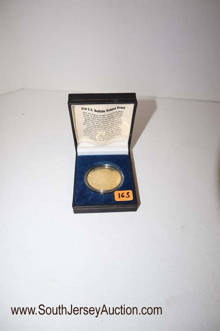 US 2010 Buffalo $50 24 Karat Proof Copy: US 2010 buffalo $50 24 karat gold layered buffalo tribute proof copy