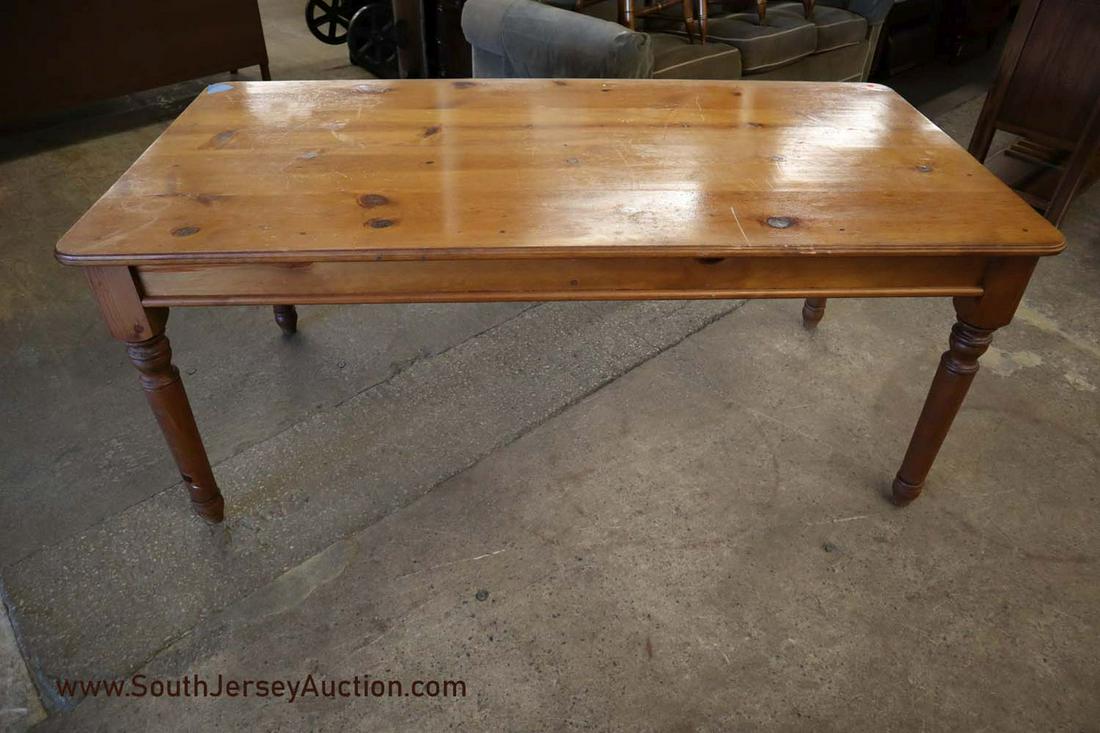 Antique Style Country Farm Knotty Pine Dining Room: Antique style country farm knotty pine top turn leg 1 piece dining room table 72"l x 36"w x 30"t