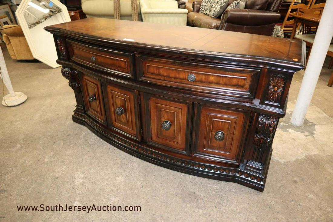 Fairmont Designs Carved Burl Mahogany Fancy Buffet: Fairmont Designs 4 door 2 drawer burl mahogany carved and fancy buffet 68"l x 23"d 35"t