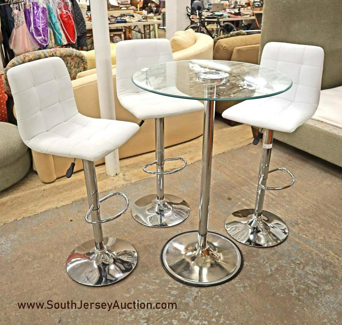 4 piece ultra modern glass top high top table with Jan 24, 2021