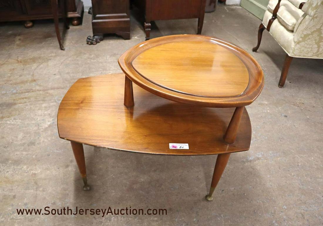 Mid century Danish modern 2 tier lam table approx. 22" (1 of 2)