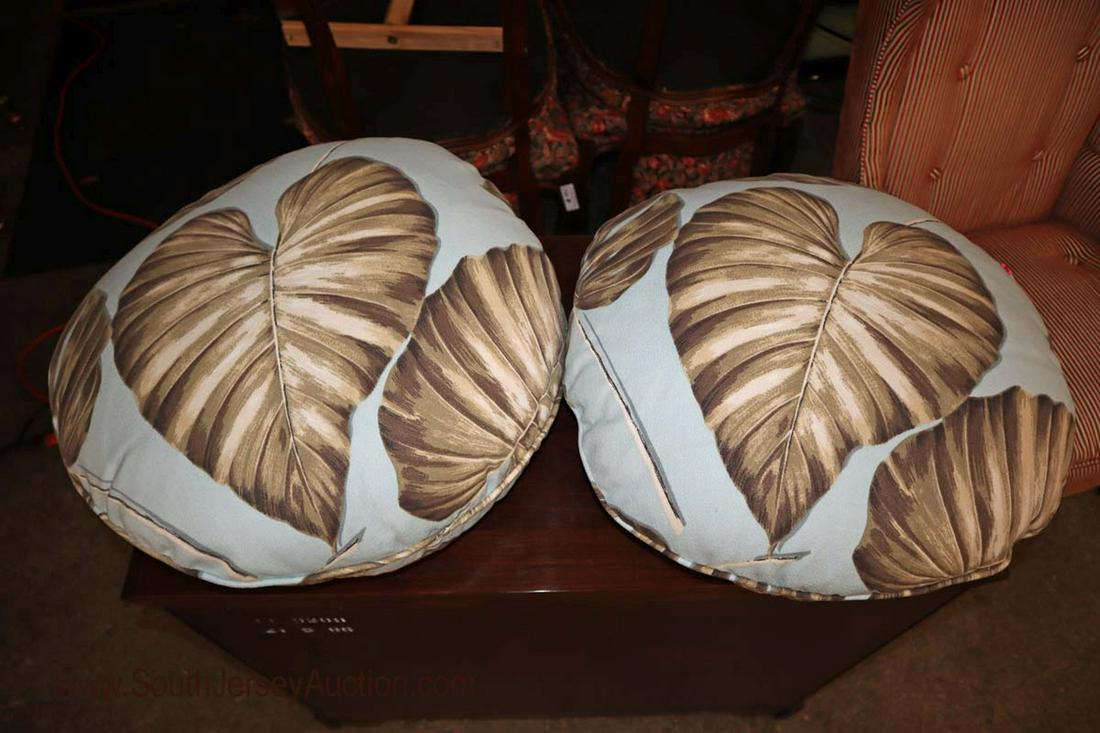 Pair of tropical decorator pillows with palm leaves in (1 of 1)