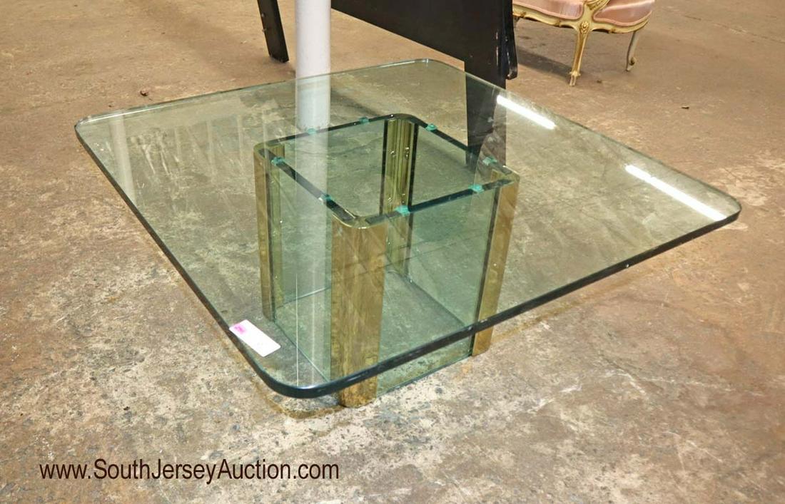 Modern thick glass and brass square decorator coffee (1 of 3)