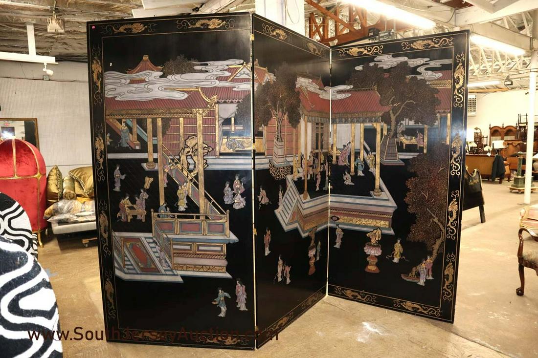 Maitland Smith 3 panel Asian decorated room divider (1 of 5)