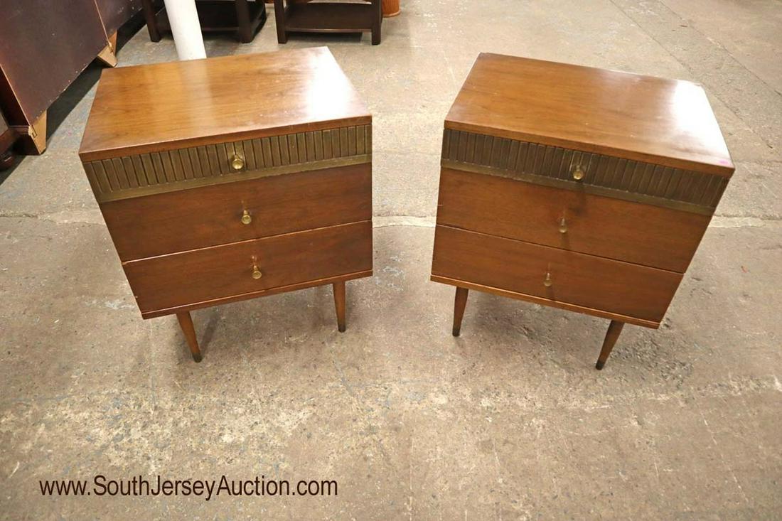 Mid century modern Danish walnut3 drawer nightstands: Mid century modern Danish walnut3 drawer nightstands approx. 23" w x 19" d x 28" h