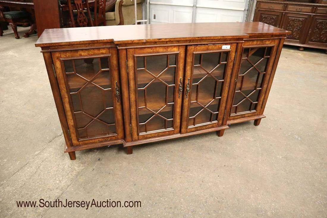 Nice burl walnut 4 door buffet approx. 72" w x 18" d x (1 of 3)