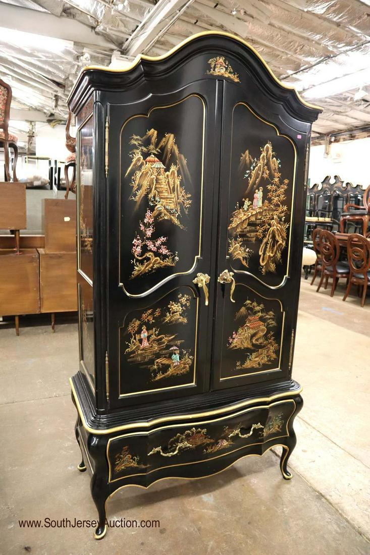Union National black lacquer Asian inspired 1 drawer 2 (1 of 4)