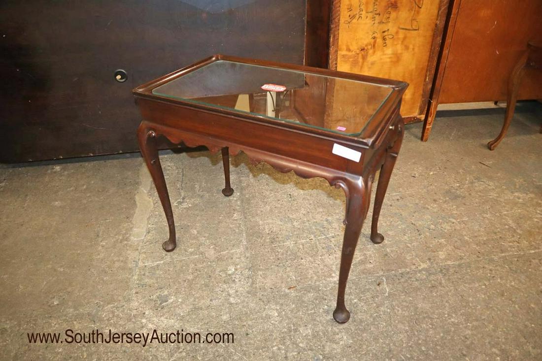 Henkel Harris queen anne tea table with custom glass (1 of 3)