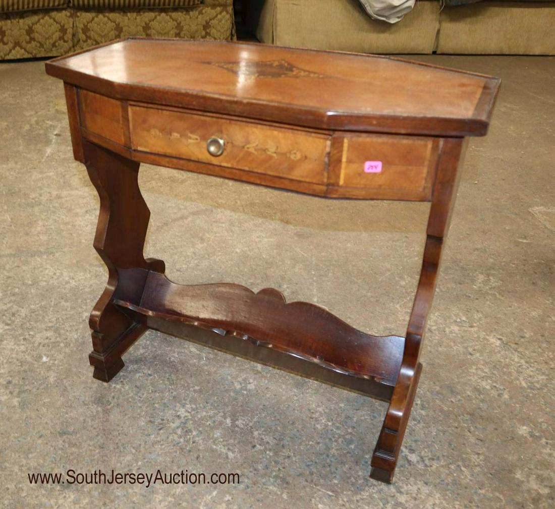 Antique satin wood 1 drawer highly inlay trough (1 of 4)