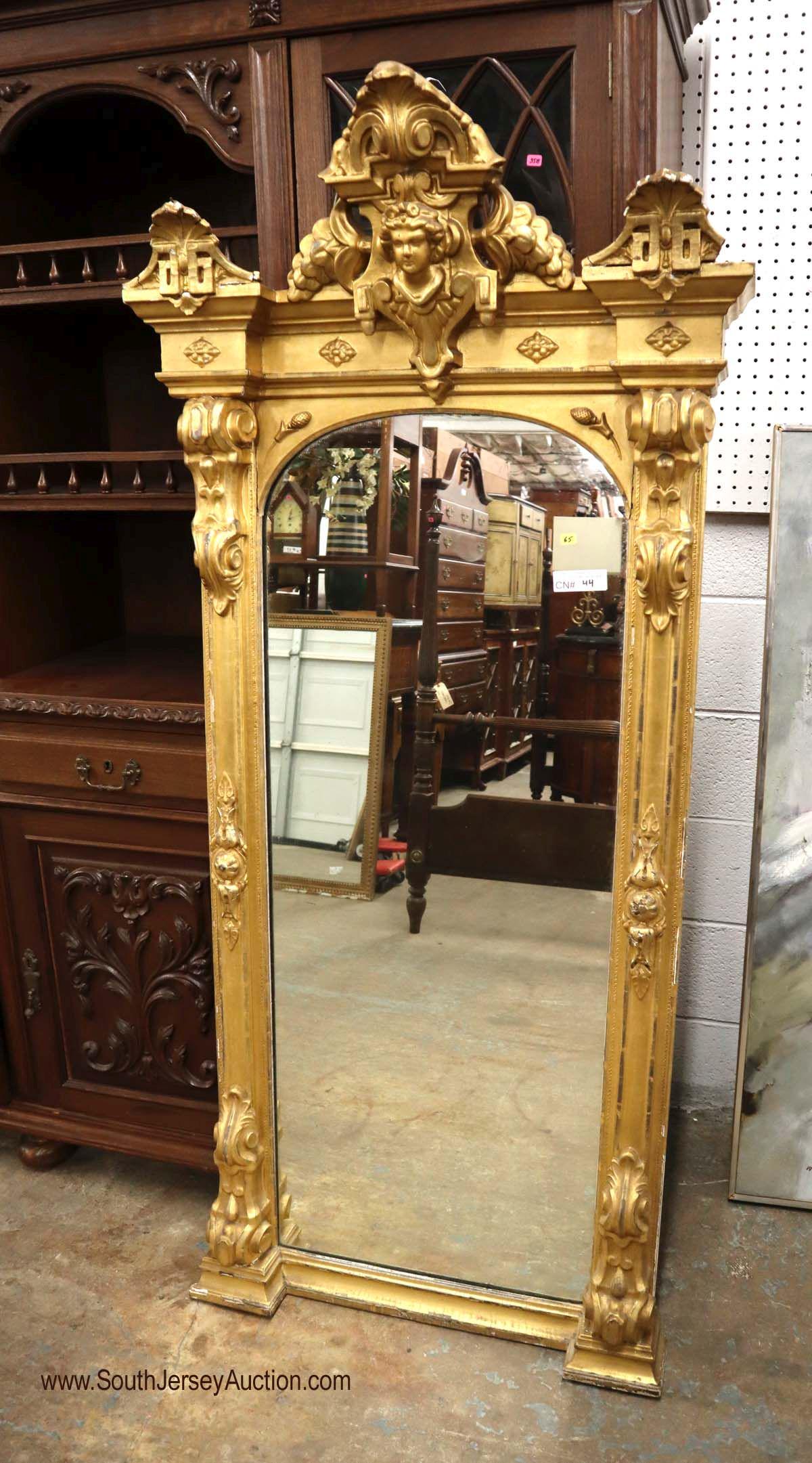 Antique Victorian Lady Head Carved Pier Mirror (1 of 3)
