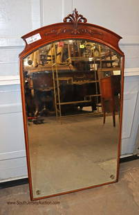 Antique mahogany mirror with carved accents by: Antique mahogany mirror with carved accents by Landstrom furniture circa 1920-1930 approx. 21" w x 38" h