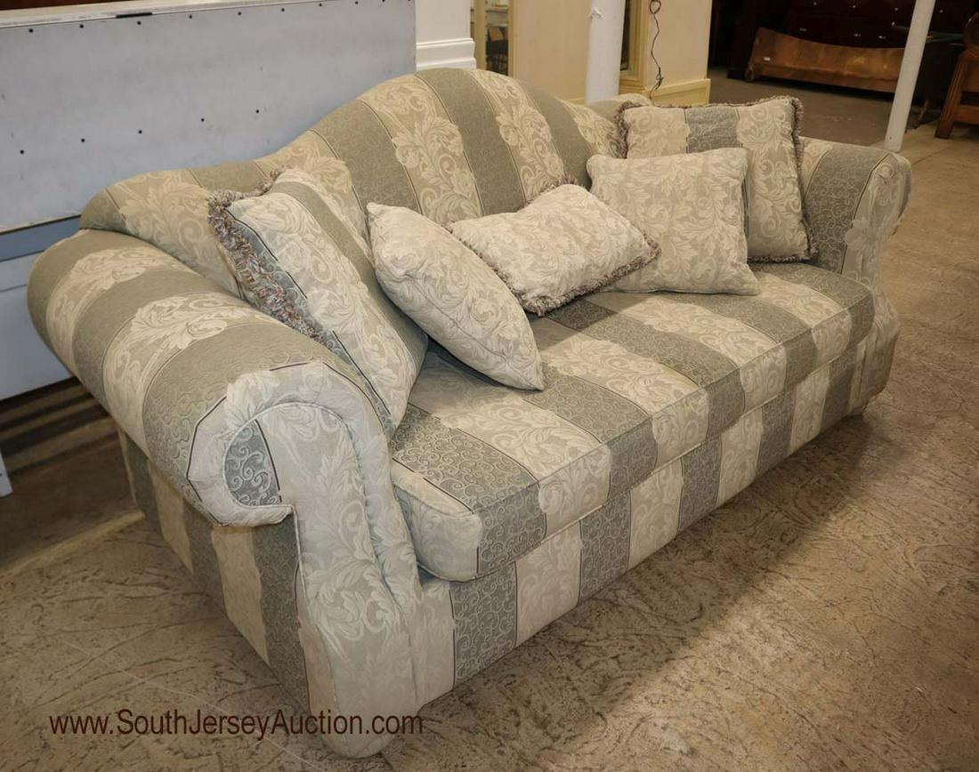 Nice clean upholstered sofa with pillows (1 of 2)
