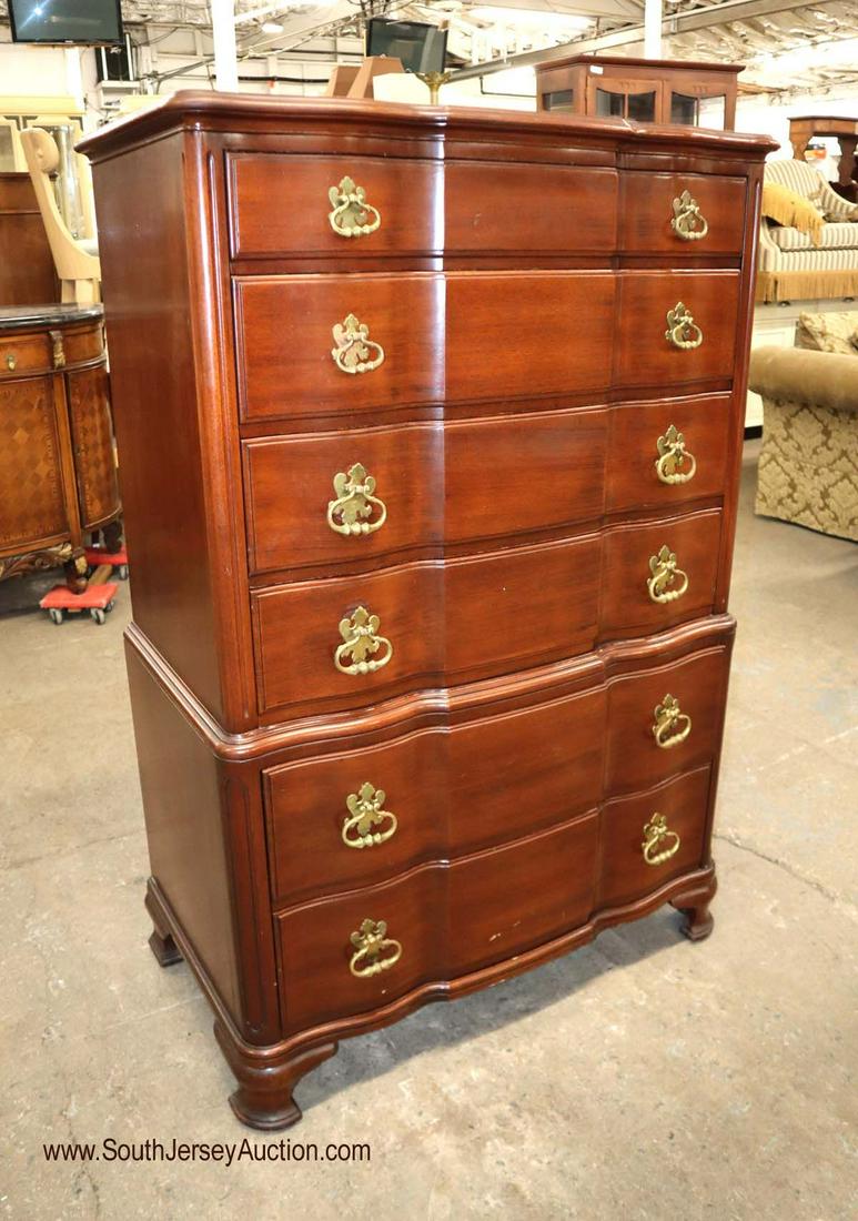 John Widdicomb mahogany scalloped front high chest (1 of 3)