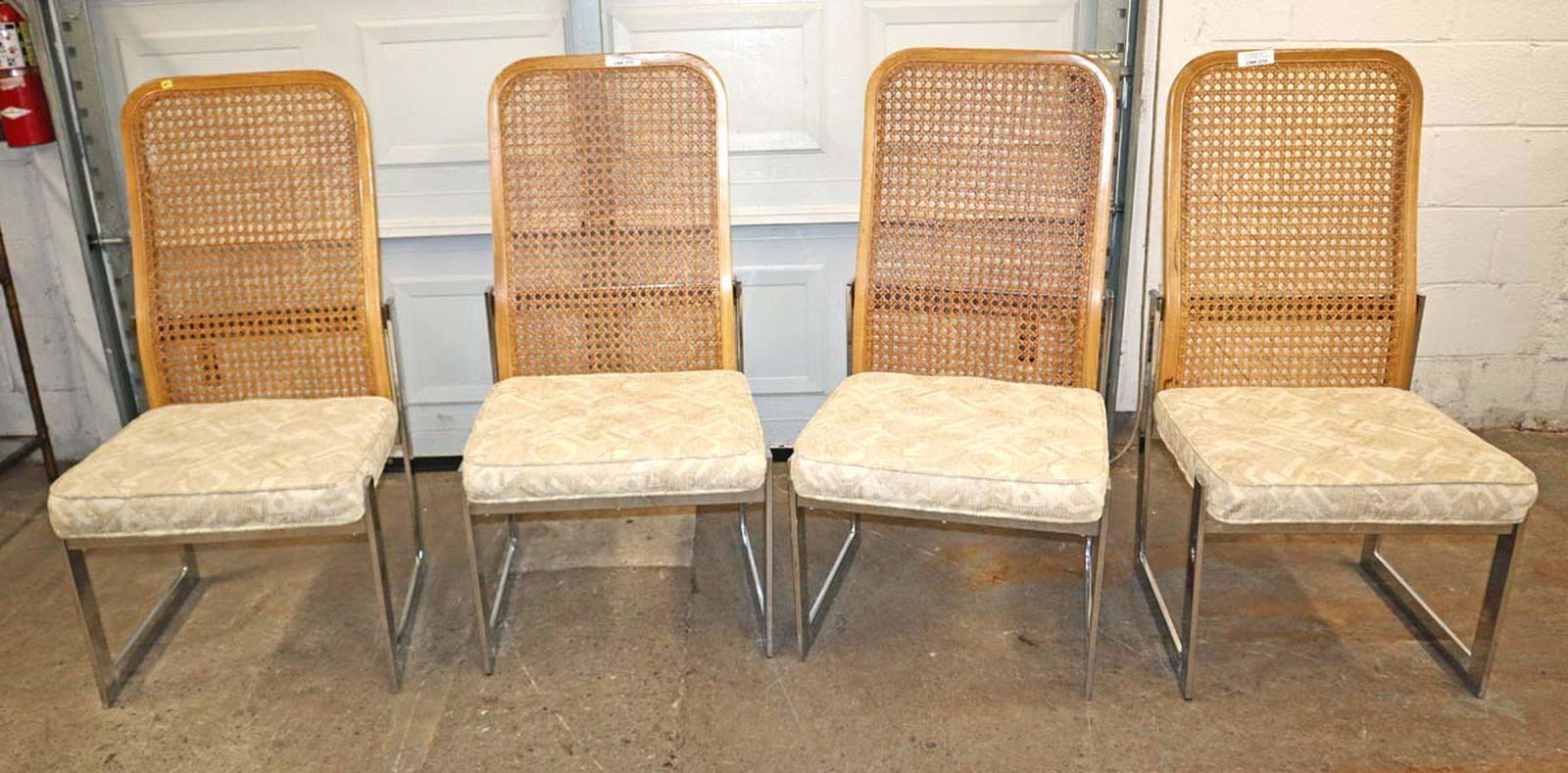 4 Lane cane & chrome kitchen chairs MCM (1 of 3)