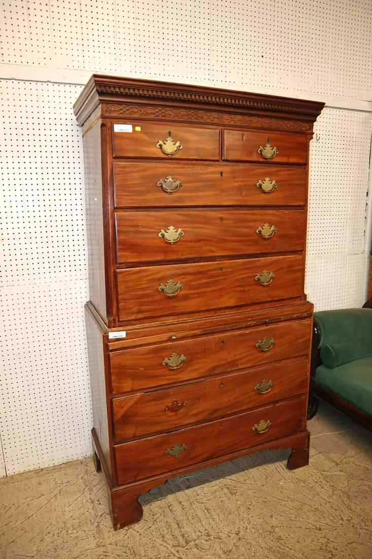 Antique  mahoganychest on chest all original (1 of 5)